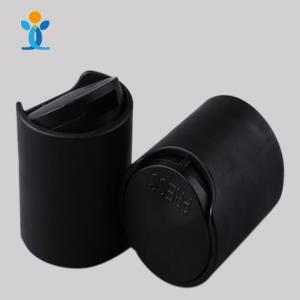 24/410 Black Press Caps with .270 Orifices, Dispensing Smooth Disc Top Closures, Replacement Caps for Squeeze Bottles, Neck Diameter 24mm, Thread Type 410 
